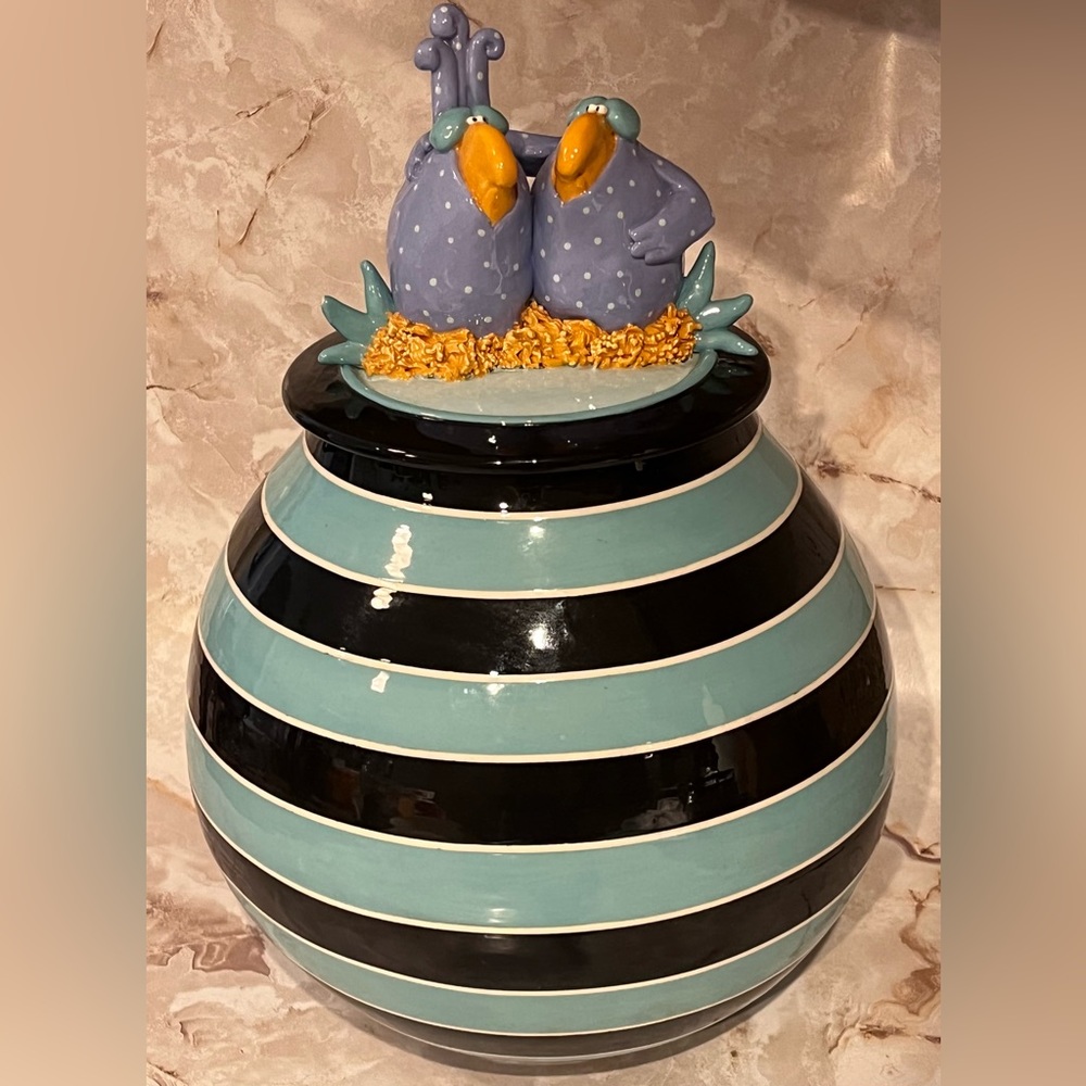 Studio Art Pottery Cookie Jar Signed Estate Chicken Rooster 12” Tall 9” Wide LG